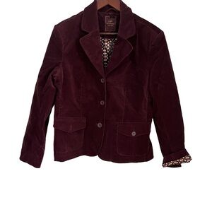 Lady Hathaway burgandy courdroy blazer size medium